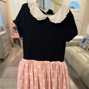 Adorable Polka Dot Kids Taylor Joelle Dress in Pink and Black